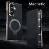 Genuine Leather For Magsafe Magnetic Bracket Case for Samsung Galaxy Z Fold 7 Fold 6 Fold 5 Luxury Central Axis Hinge Stand Case