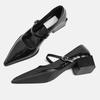 Fashion Elegant Versatile Women Pumps 2025 New Style Pointed Toe Mid Heels Shoes Fashion Outside Casual Buckle Comfy Women Shoes