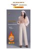 Women's 2025 Winter High-Waisted Woolen Silk Cotton Wide-Leg Pants: Loose, Warm, Drape, Hip-Covering Straight-Leg Design