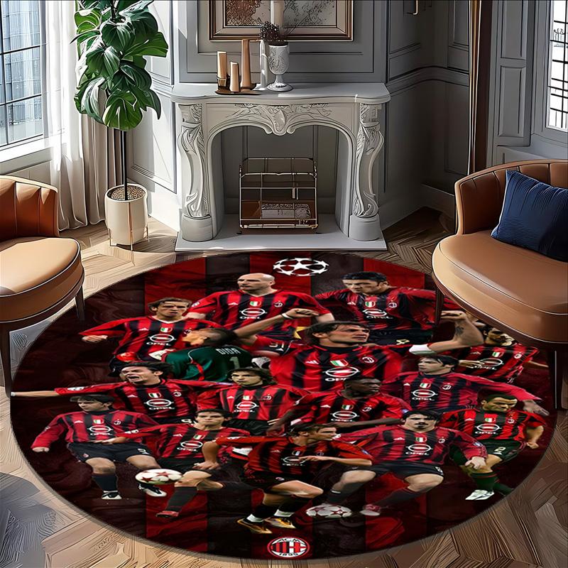 1pc A-AC Milan Carpet, Round Rug, Comfortable, Suitable for Entryways, Living Rooms, Office, And Bedrooms, Christmas Decoration