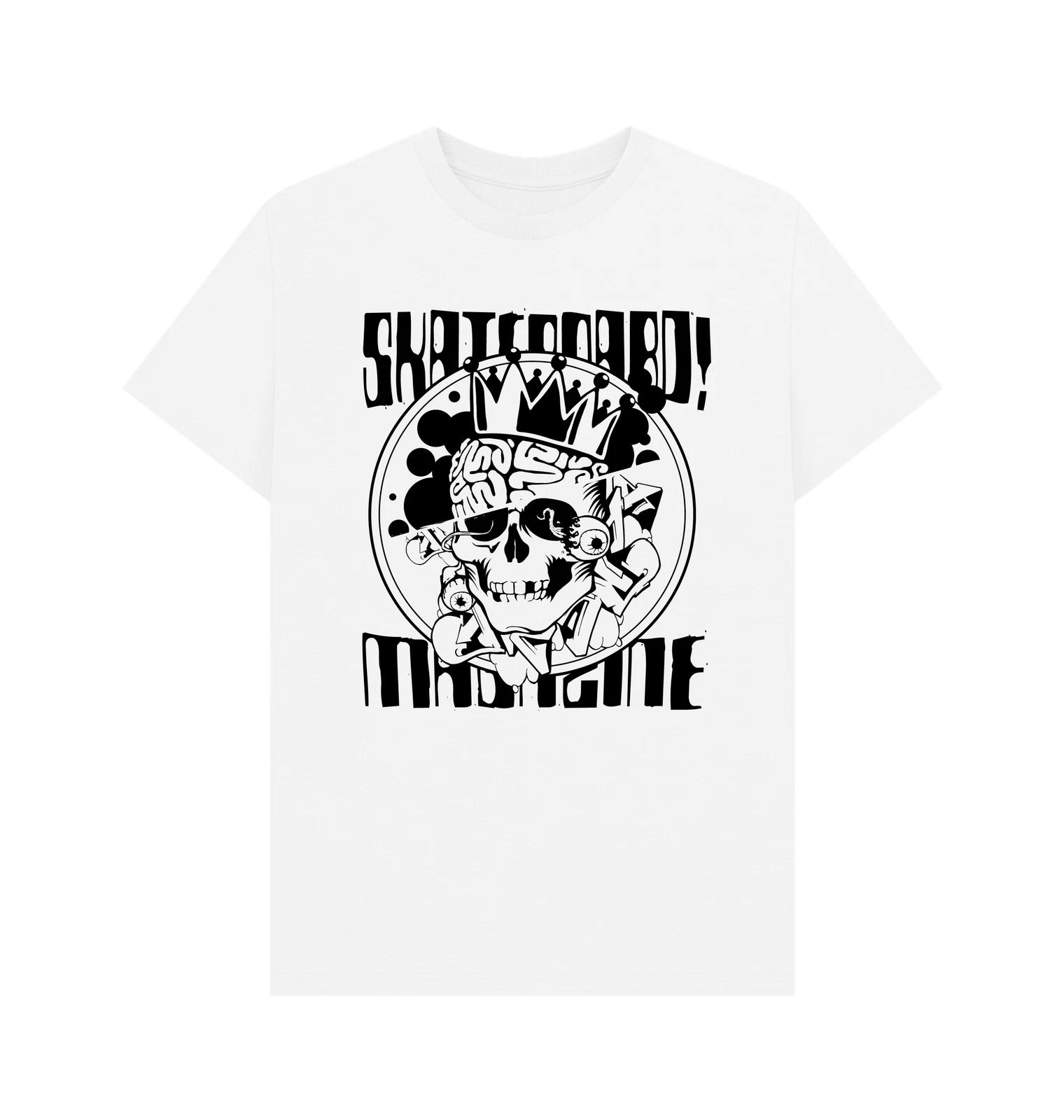 PREMIUM OFFICIAL Skateboard! Magazine Skateboard Magazine Skull White T-Shirt 2XL