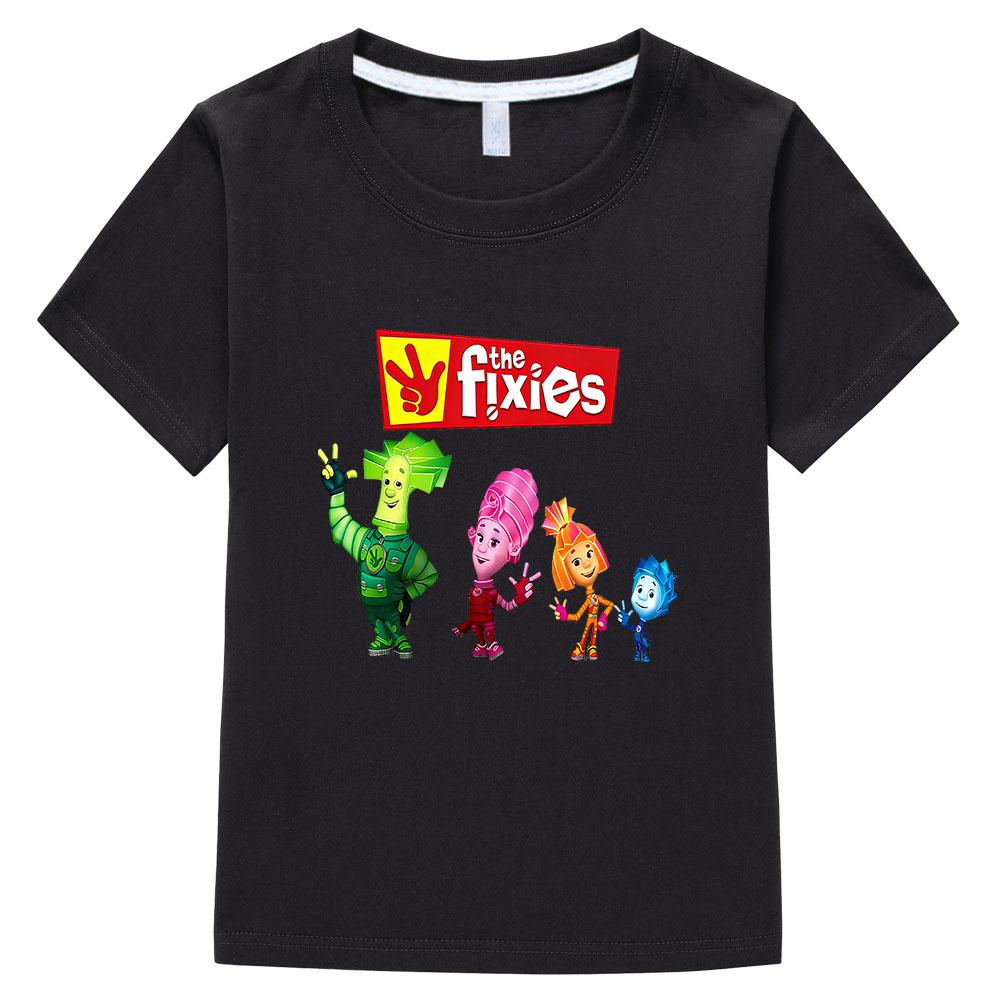 The Fixies Cartoon Boys Girls T-shirt Kids Clothing cotton anime print Short Sleeves Sports Comic Tees Toddler for Spring Summer Tops Anime T-shirt