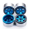 2.2 Felgi do Rock Crawlera RC, Piasty Kół Beadlock Aluminiowe do AXIAL WRAITH 90048 RR10 (Niebieski + Czarny, 4 szt.)
