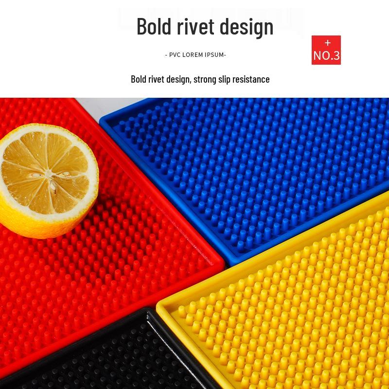 Rectangular Thickened Black Non-slip Waterproof PVC Rubber Bar Coaster Mat