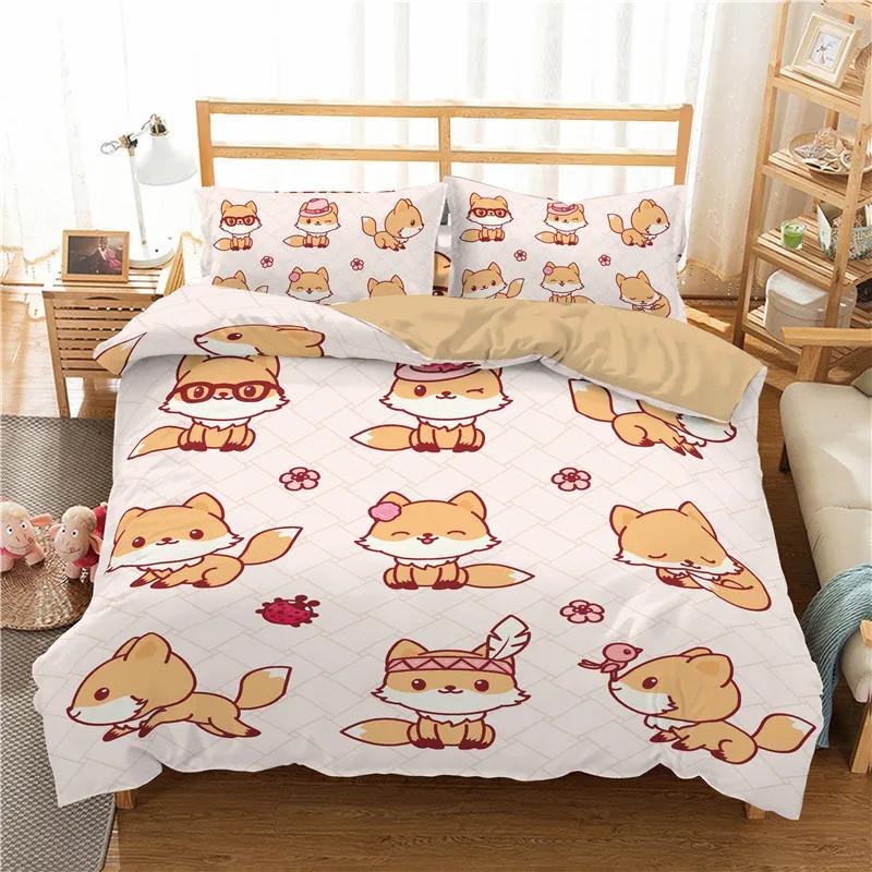 Print Pet Dog Bedclothes For Girl Boy Twin Single140x210cm Cute Bedding Sets Full Size Bed Linens Duvet Cover Sets Dropshipping
