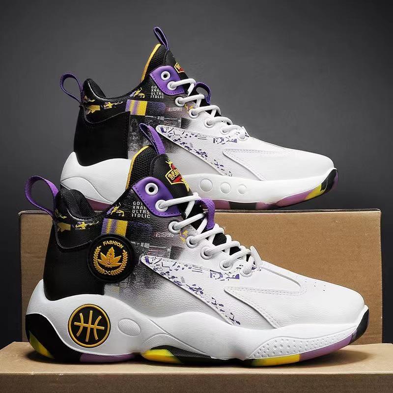 2024 Spring Men's Colorful High-Top Breathable Casual Sports Basketball Shoes