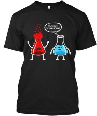 Koszulka z napisem „Myślę, że przesadzasz” „Zabawny nerd” Wyprodukowano w USA Rozmiar od S do 5XL