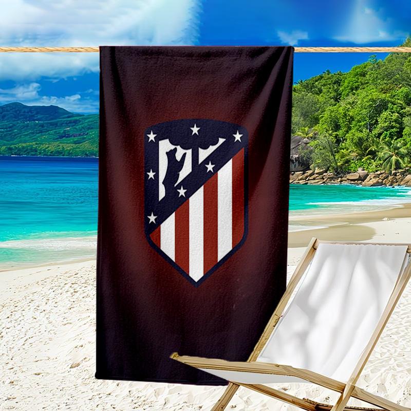 Atletico Ma-drid Crest Printed Beach Towel, Super Soft Microfiber, Perfect Gift Birthday, for Pool, Beach, Travel, for Family and Friends
