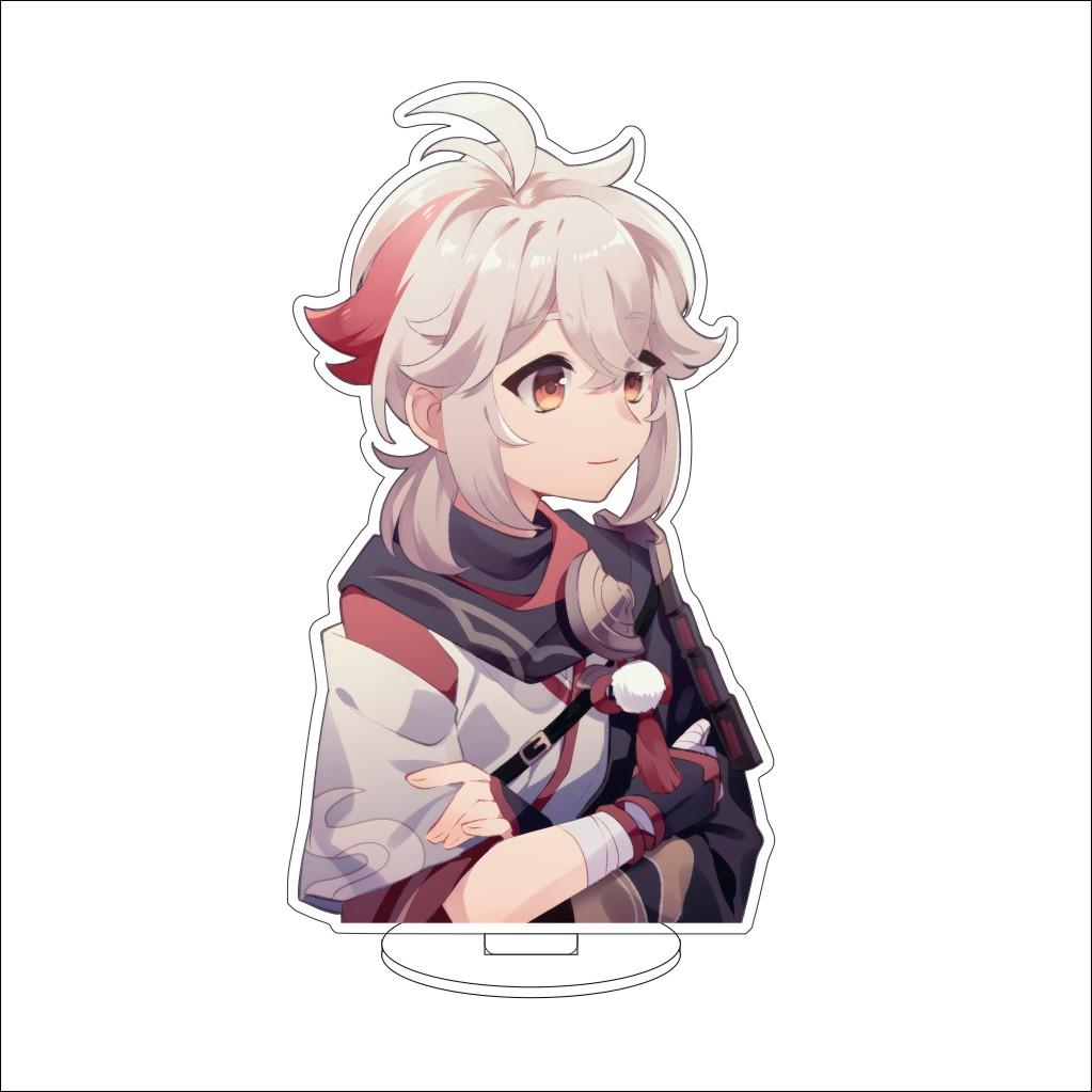 16CM Anime Genshin Impact Figure Stand Model Kaedehara Kazuha Cute Desk Decor Standing Sign Gifts