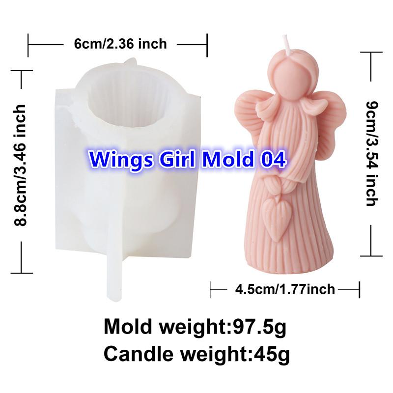 

3D Angel Girl Candle Silicone Mold DIY Cute Girls Statue Plaster Resin Soap Resin Casting Mould Home Decoration Craft Gifts