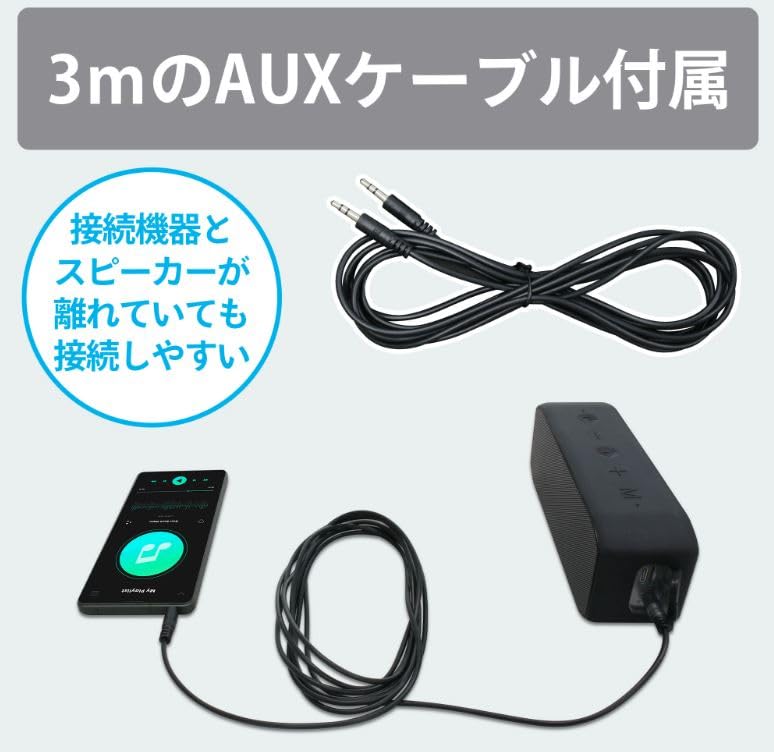 Bluetooth Speaker IPX7 Waterproof 45mm Speaker Passive Radiator Large Capacity Bluetooth Standard 3mA UX Cable Included Calling Up to 10 Hours of