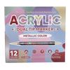 12 Color Double End Metallic Acrylic Paint Marker for Coloring