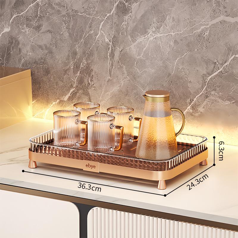 

Double-Layer Teacup Holder & Draining Tray for Countertops