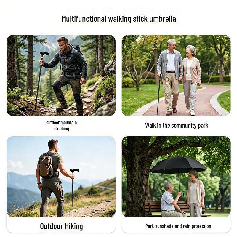 UV Protect Long Handle Walking Stick Umbrella