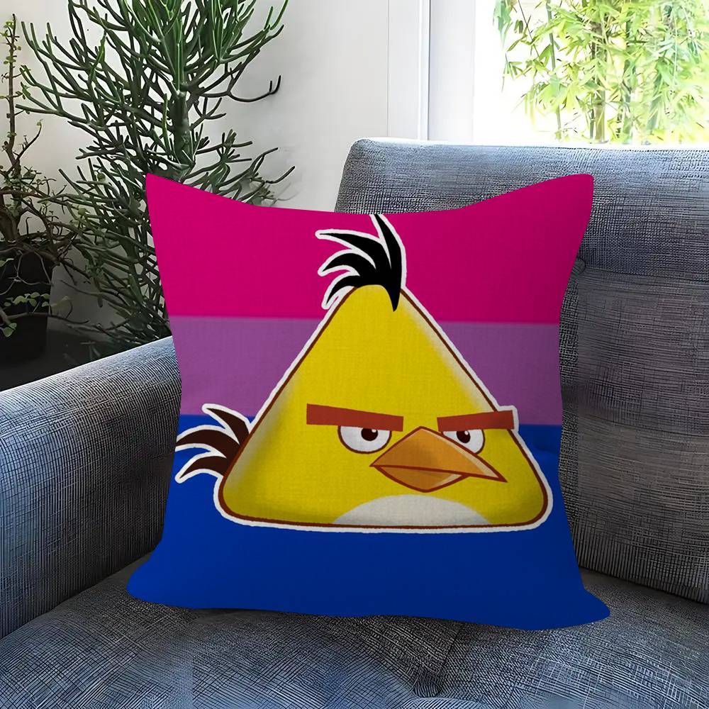 Animation A-A-Angry Birds Cartoon Cushion Cover Inches Farmhouse Decor Home Throw Pillow Covers For Couch Decorations