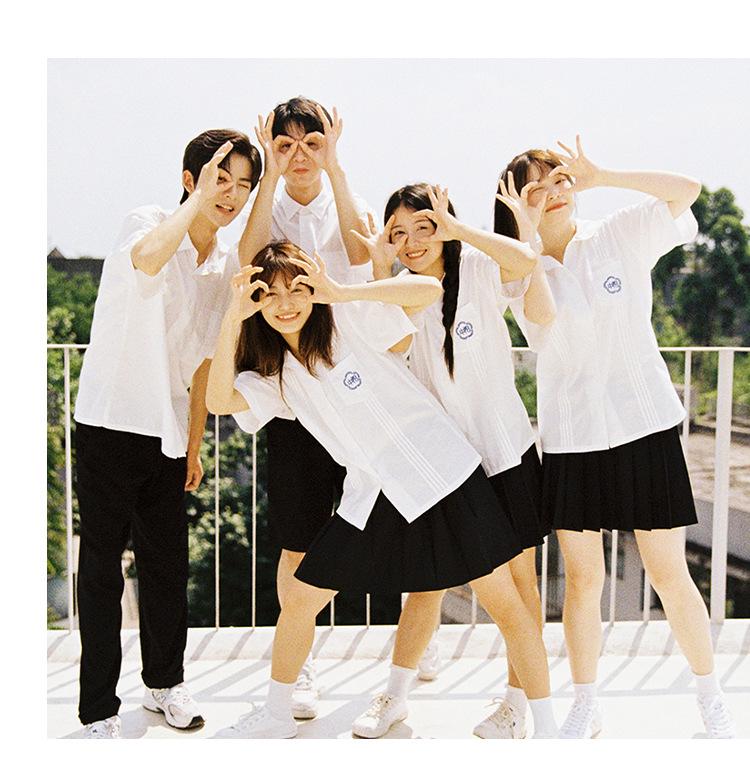Taiwan High School Uniform Set: Women's JK Short-Sleeve & Long-Sleeve Plus Size Academy Style Graduation Outfit