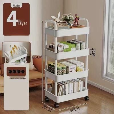 Multi-Purpose Movable Storage Rack for Kitchen, Bathroom, and Living Room