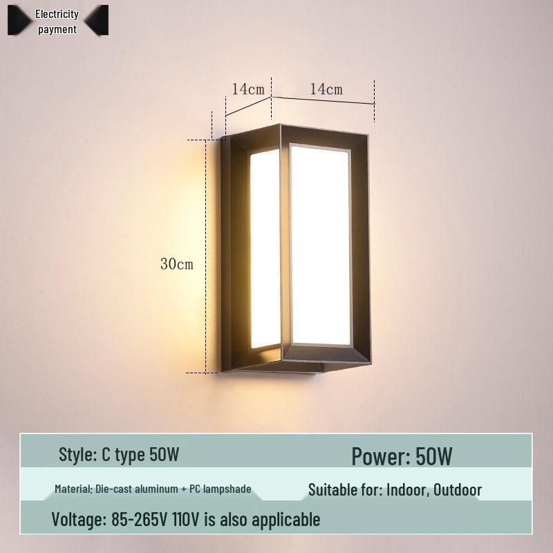 Waterproof Minimalist LED Wall Light with Smart Sensor for Outdoor Use