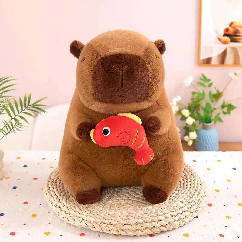 Koi Capy Pork Plush Toy Cute Kapibala Doll New Year Gift Guinea Pig Doll