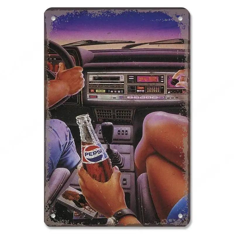 Vintage Dad's Car Bus Poster Retro Metal Plaque Signs Grand Prix Automobile Metal Tin Plate Garage Bar Pub Club Home Wall Decor