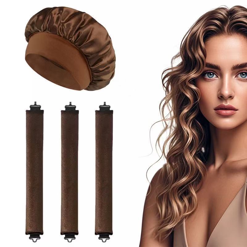 Heatless Curling Iron Headband, Soft Curling Iron, Heatless Curling Iron, Flexible Sleeping Curler with Cap Styling Tool