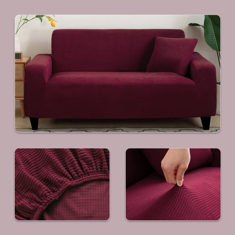 Polar Fleece Fabric Sofa Cover 1/2/3/4 Seater Thick Slipcover Couch Sofacovers Stretch Elastic Cheap Sofa Covers Towel Wrap