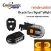 USB Rechargeable Wireless Bicycle Turn Signal Tail Light with Sound Alerts and Flash Warning