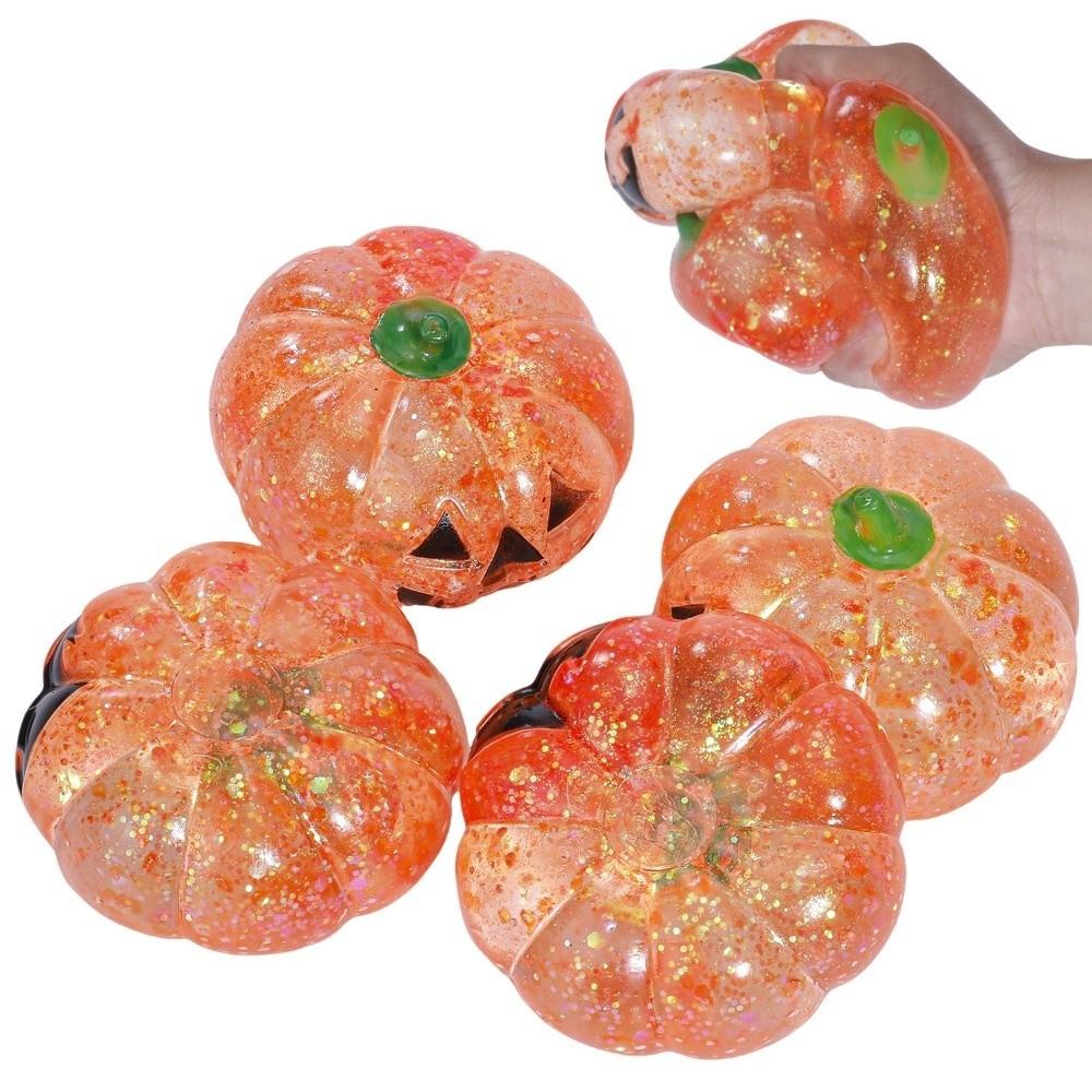 Soft Texture Halloween Pumpkin Squeeze Toy Glittering Fidget Sensory  Kids Adults