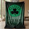 Custom Text Flannel Throw Blanket, Lightweight Cozy Bed Sofa BlanketCeltic FC