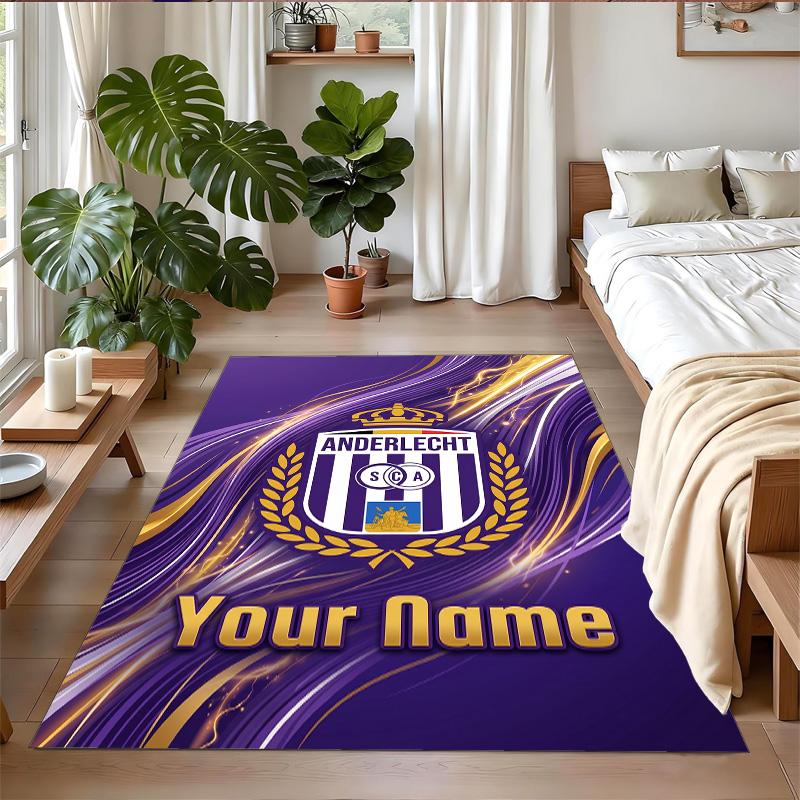 Crystal Velvet Rug Custom Name Text, Soft Non Slip Floor Mat Home DecorAnderlecht FC