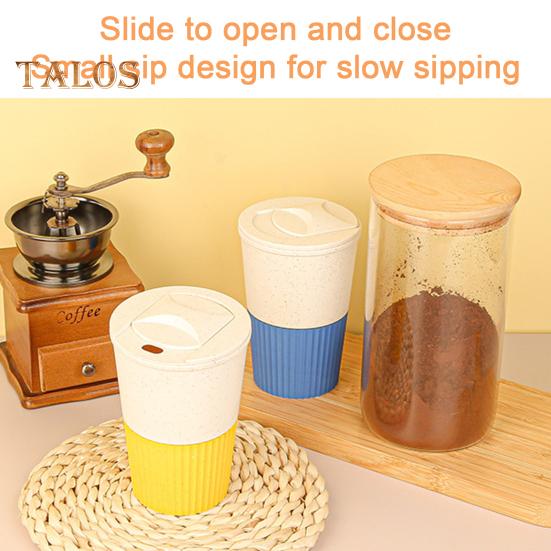 380ML Coffee Cup Food Grade Material High Temperature Resistant Thick Leakproof Anti-crack Travel Mug With Lid Reusable Non-slip Sleeve Outdoor