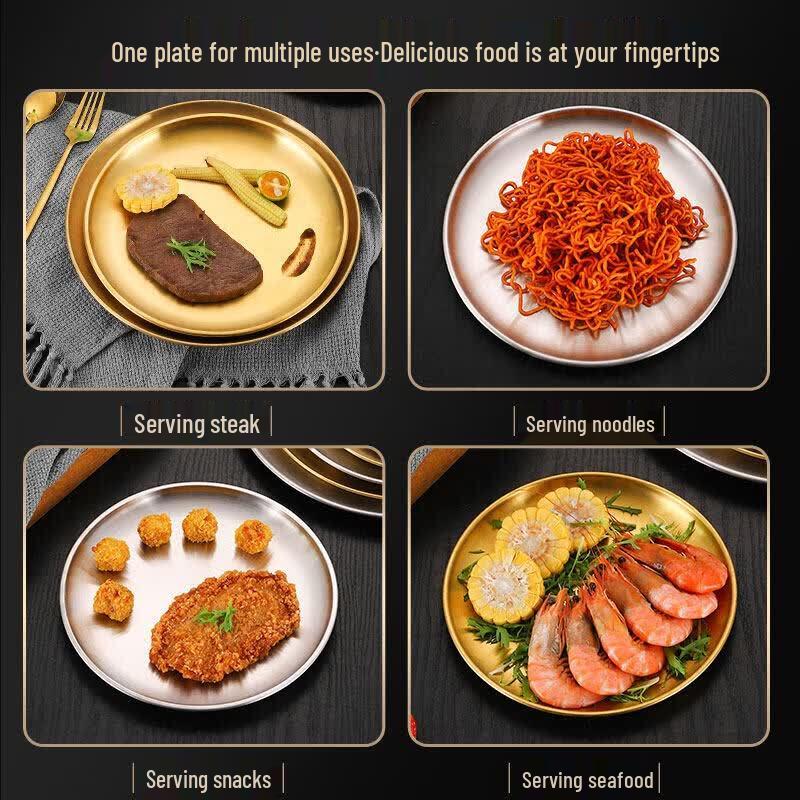 Korean Style 304 Stainless Steel Round Plate