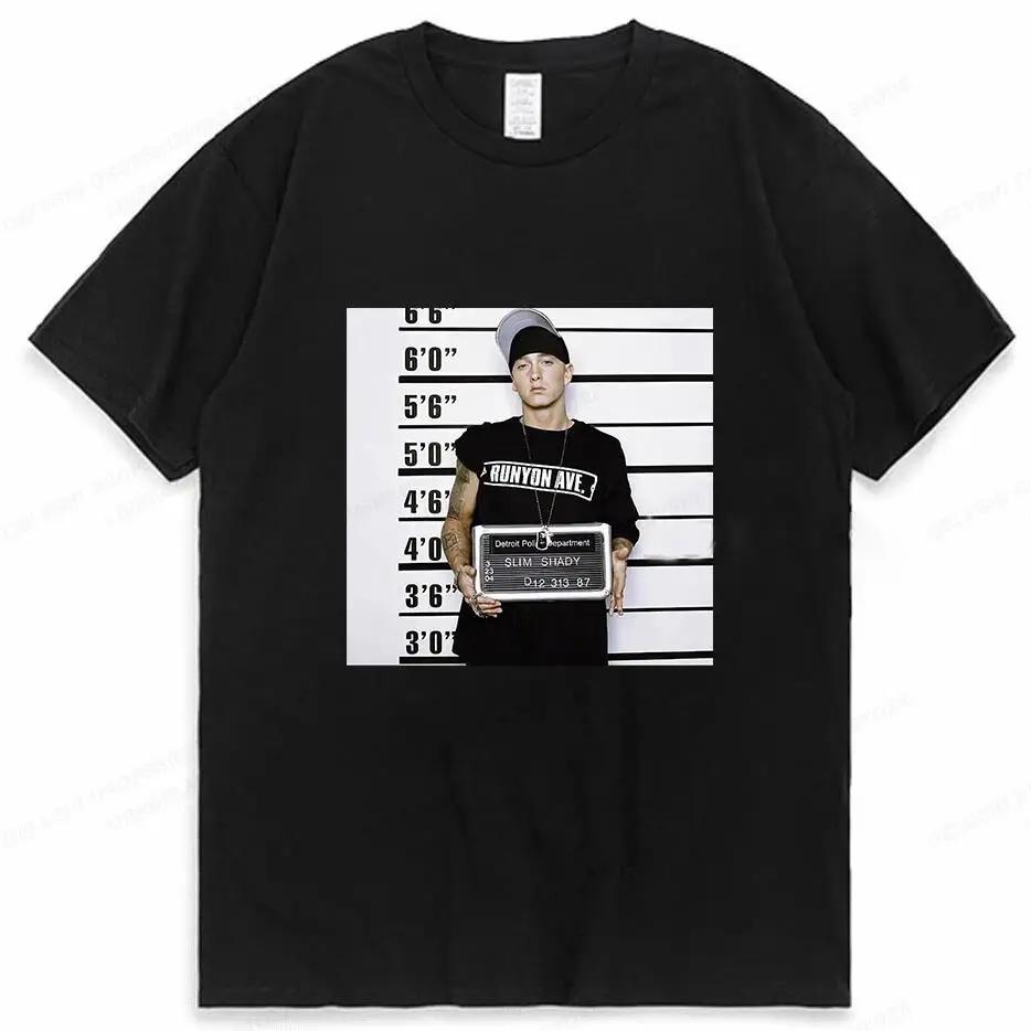 2025 Sommer Rapper Eminem Grafikbedrucktes T-Shirt Herren Retro Reine Baumwolle HipHop Mode Lässig Locker geschnittenes T-Shirt Damen
