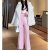 Imitation fox hair thin fashion medium and long suit fluff young imitation fur plush jacket female white