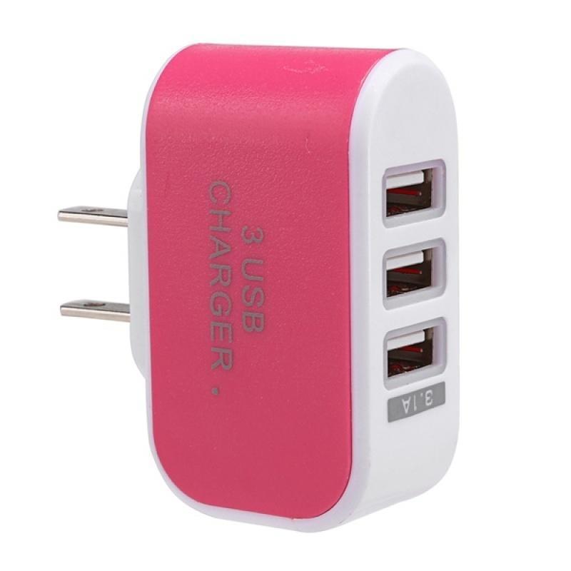 3.1 A Triple USB 3 Port Wall Home Travel AC Charger Adapter for Samsung iPhone