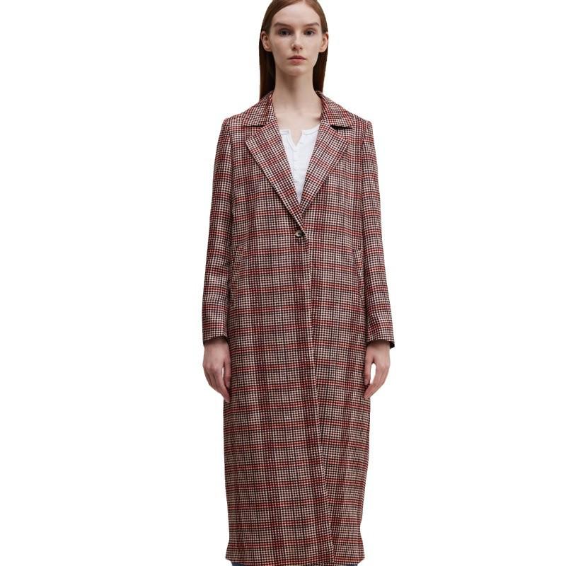 Manteau Épais Rétro à Carreaux Automne 2024 pour Femmes