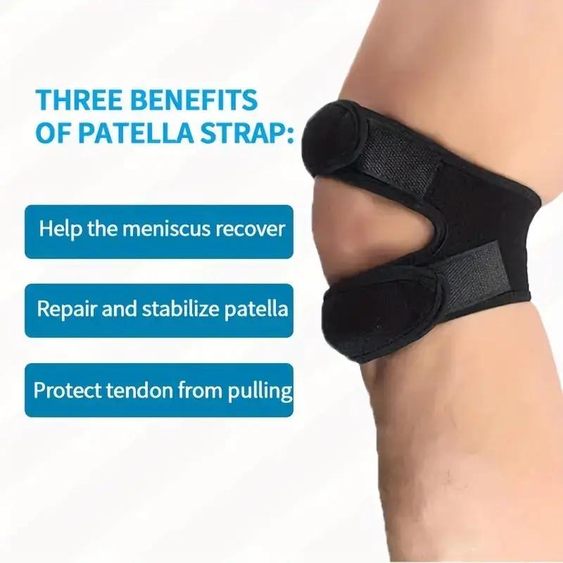 Sports Knee Pad Double Patellar Knee Patella Tendon Support Strap Knee Brace Pad Protector Open Knee Wrap Band Fitness
