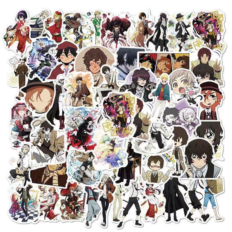 Bungo Stray Dogs Color Stickers, 100 Sheets(not Repeated), Waterproof & Sunscreen