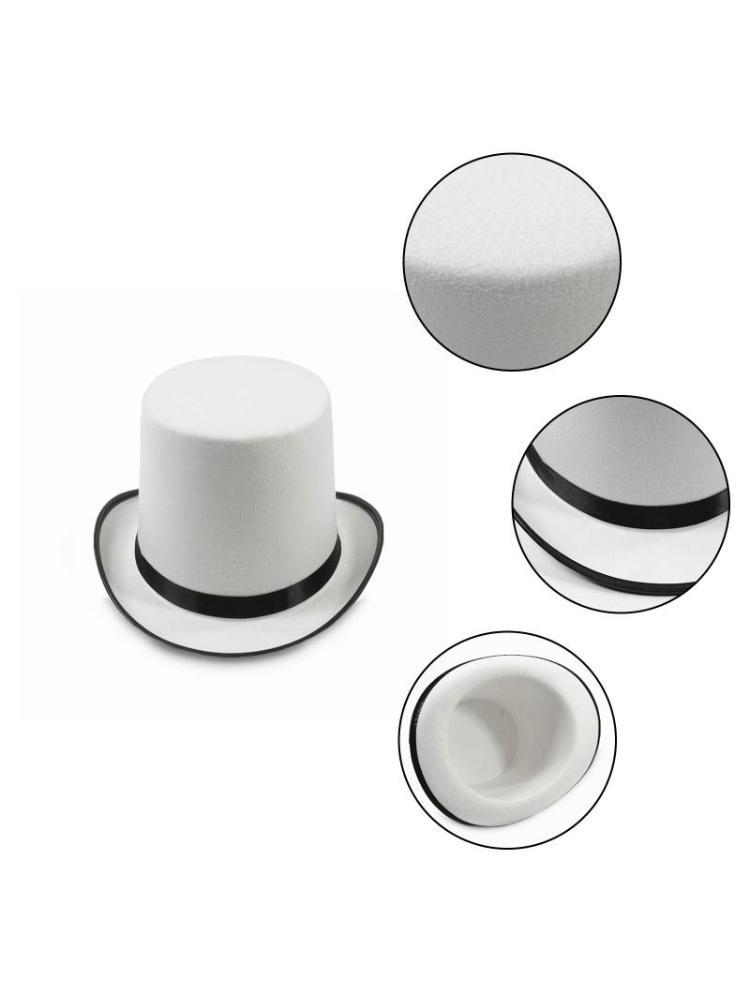 A52E White Top Hat Bowler Top Hat Magician Top Hat Magician Performed Hat Stage CN