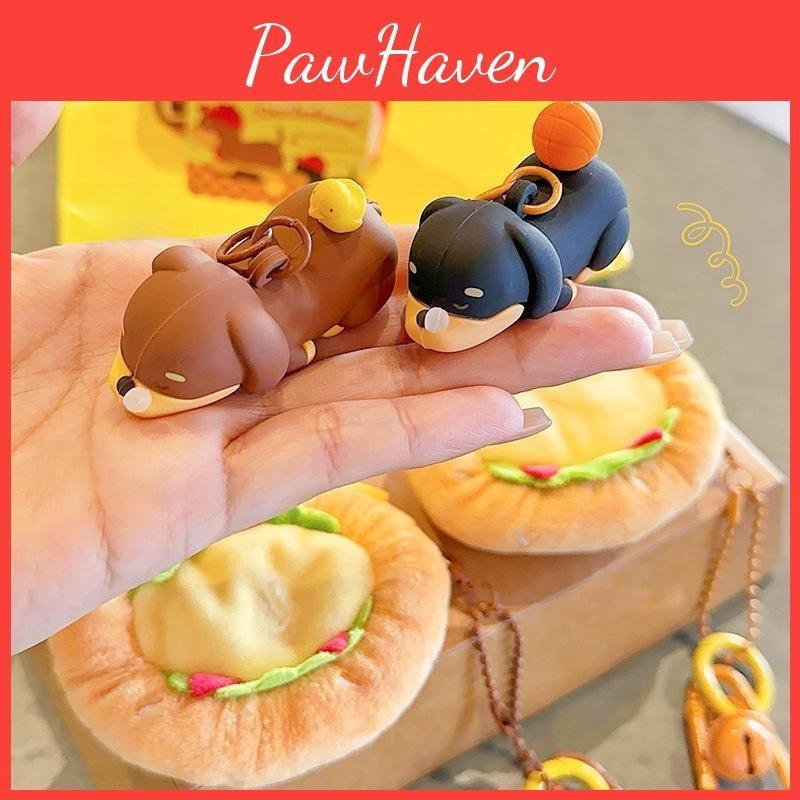 Dog Jinnew Sausage Burger Bun Plush Keychain Pendant With Attraction Magnetic