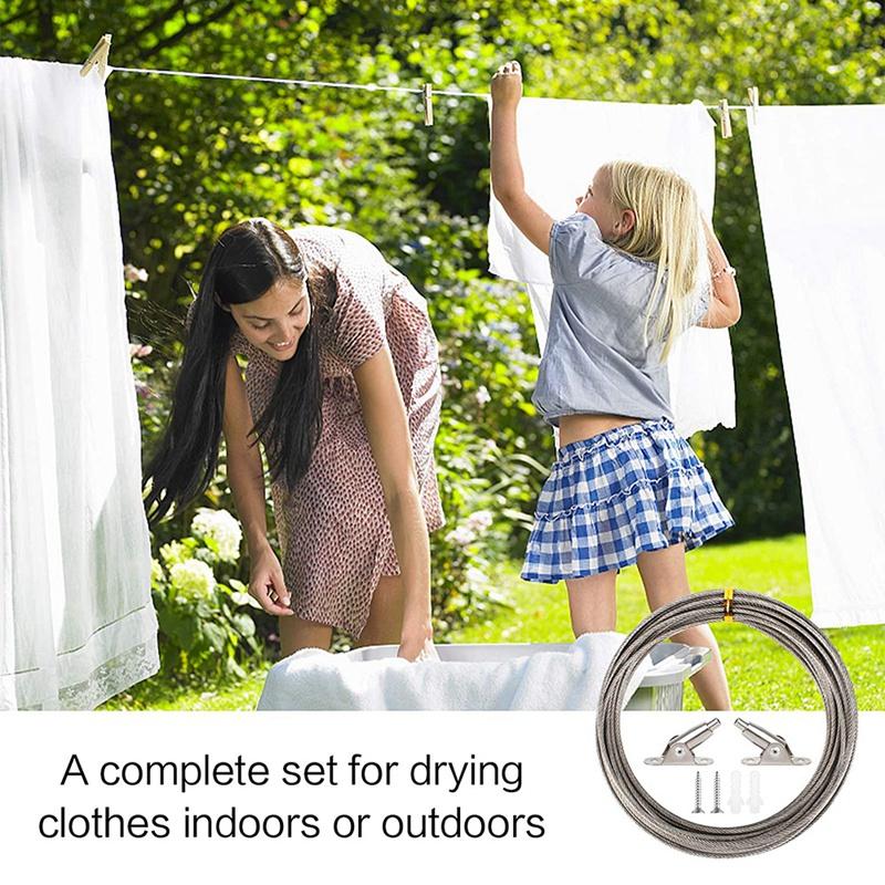 10M Stainless Steel Wire Rope PVC Coated Steel Cable Adjustable Curtain Rope Lamp Suspension Picture Wire For Hanging