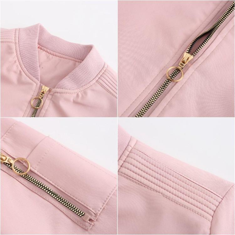Women's Fashion Bomber Jacket Casual Cotton Coat Stand Collar Slim Fit Long Sleeve Thick Outerwear Ladies Motorcycle Basic Coats