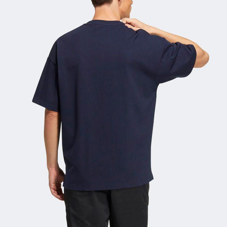 adidas T Shirts Men's Blue Crew Neck Moderate Straight Fit HS4381