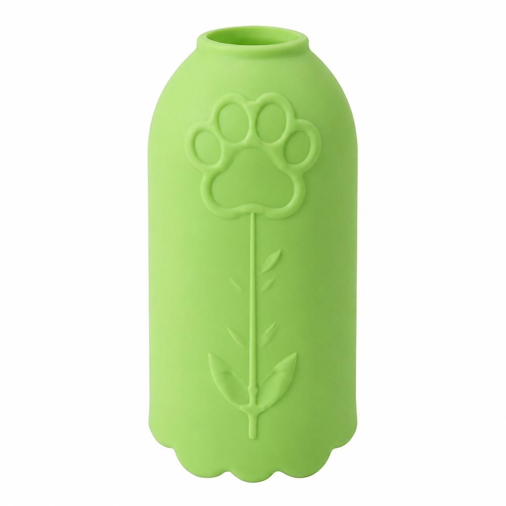 Portable Silicone Dog Outdoor Water Bowl Leaf Design Soft Bowl Dog Water Cup Sleeve Paw Print Pet Water Feeder Bottle Connector