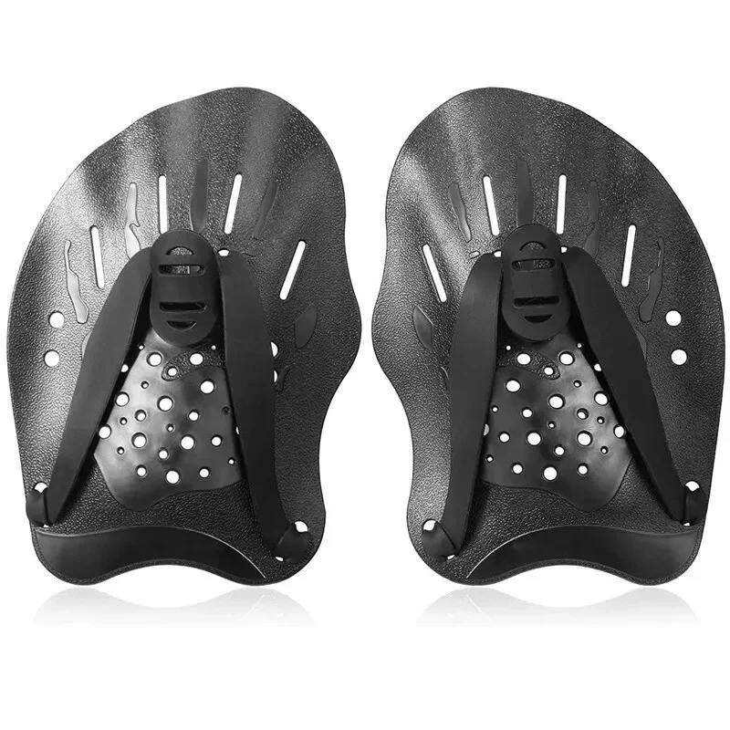 1Pair Silicone Hand Web Protectors - Adjustable Swimming Training Gloves for Adult Men Women, Freestyle Waterproof