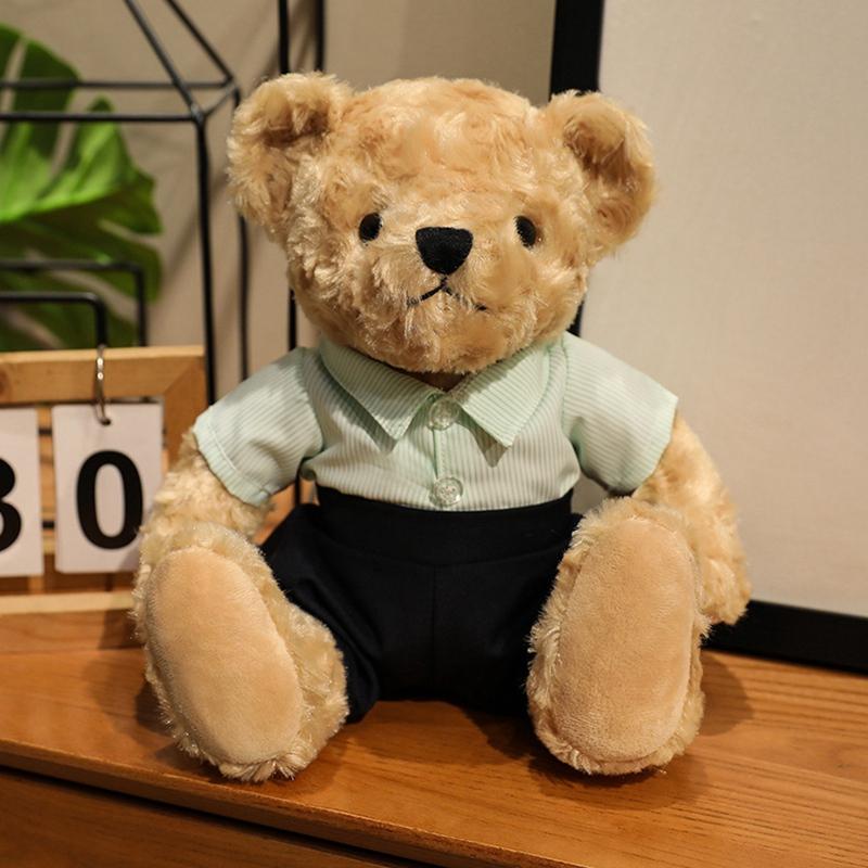 

25cm Cute Teddy Bear Shirt-Wearing Bear Plush Toy Stuffed Bear Doll Graduation Gift for Girls Couple Gift Best Friends Gift 25cm