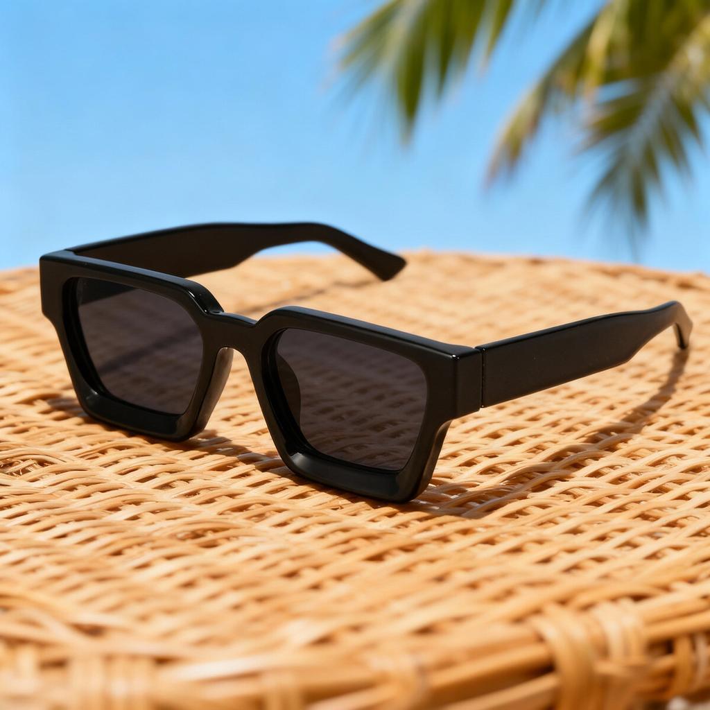 2025 European and American Thick Frame Sunglasses Trendy Square Frame Eyeglasses Stylish Cross-border Oversized Aviator Glasses