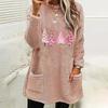 Women's Double-sided Fleece Christmas Tree Print Long Sleeve Hoodie