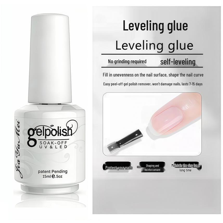 Nail Art Gel Set: Removable Base, Strengthening Gel, Matte Top Coat, No-Wipe Adhesive Gel Polish