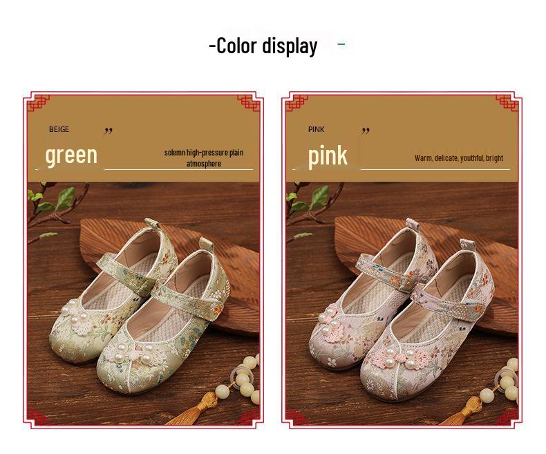 Girls' Traditional Beijing Embroidered Hanfu Shoes - Ethnic Style
